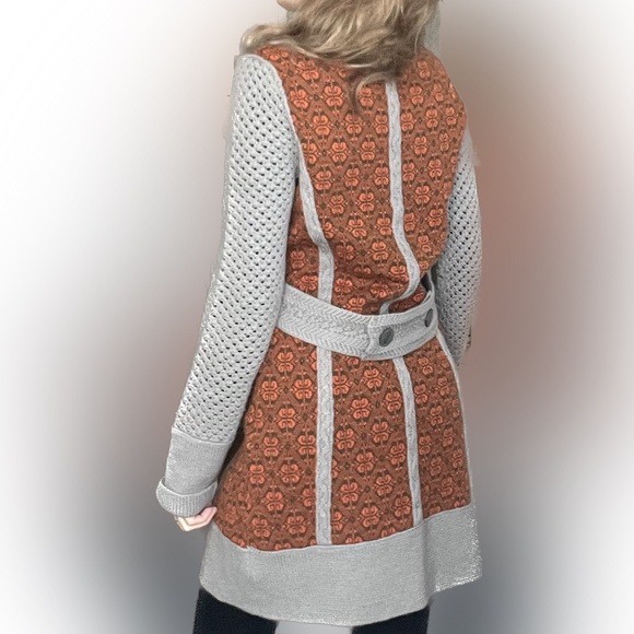 Lia Molly Grey / Rust long Sweater - Anthropologie - XS - Picture 7 of 8